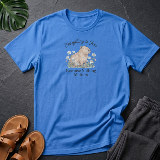 Capy Everything Is Fine Because Nothing Matters T-Shirt