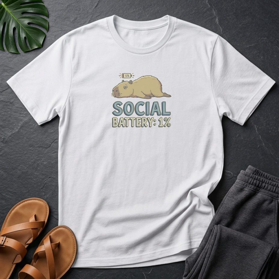 Social Battery Capybara T-shirt