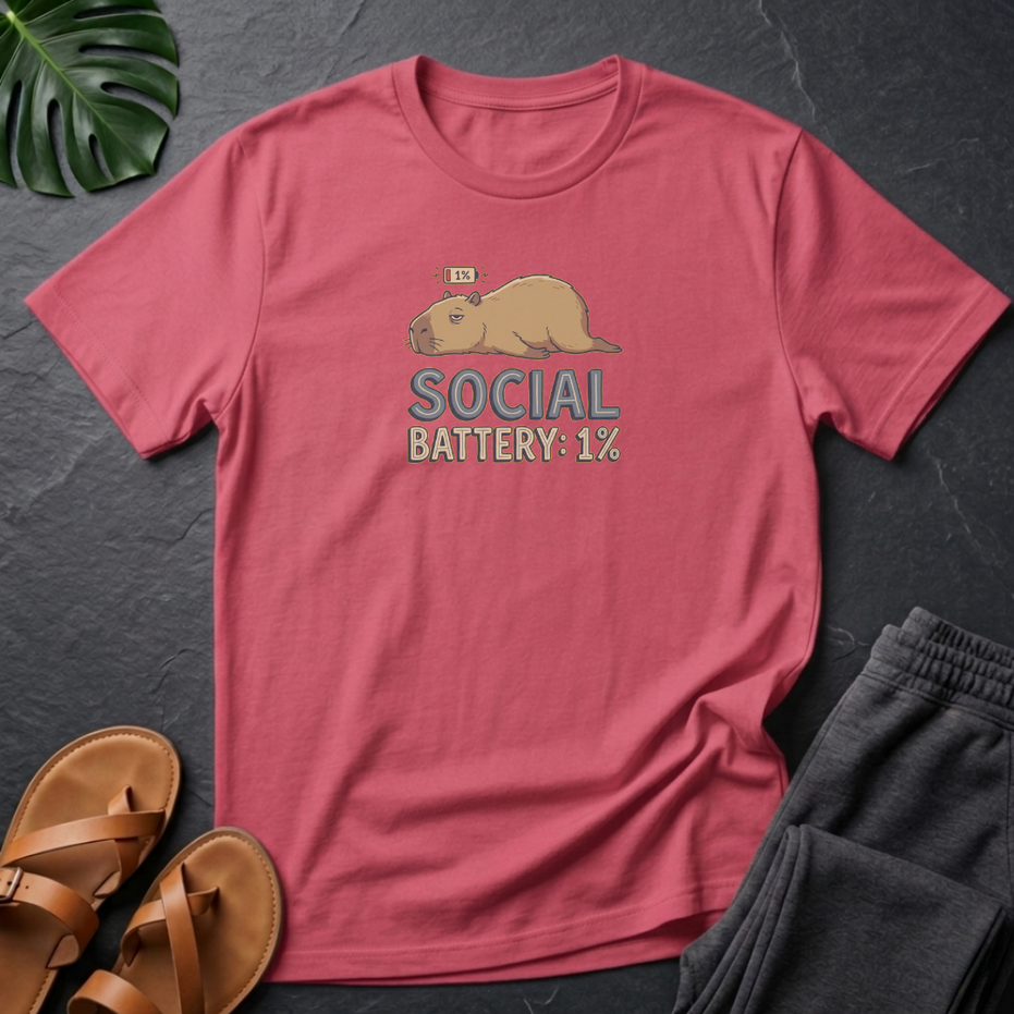 Social Battery Capybara T-shirt