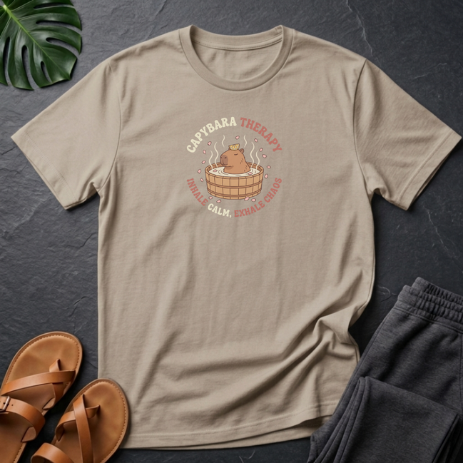 Capybara Therapy Inhale Calm, Exhale Chaos T-Shirt