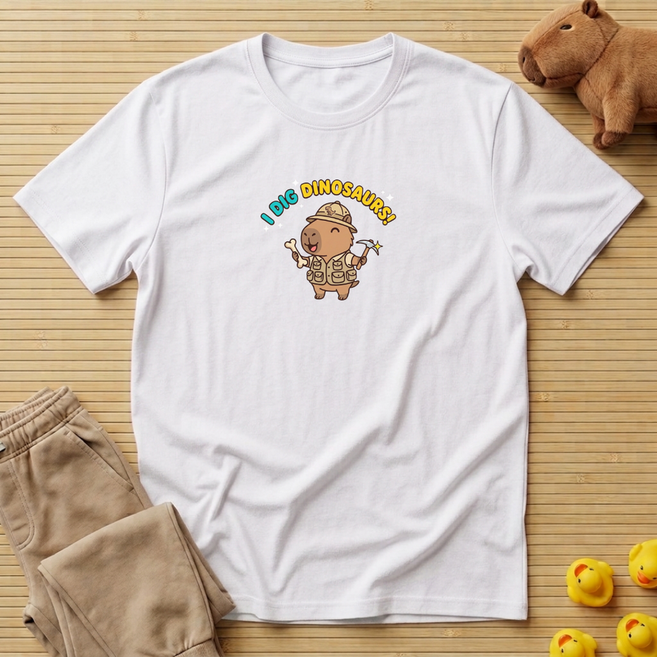 Capybara I Dig Dinosaurs! T-shirt