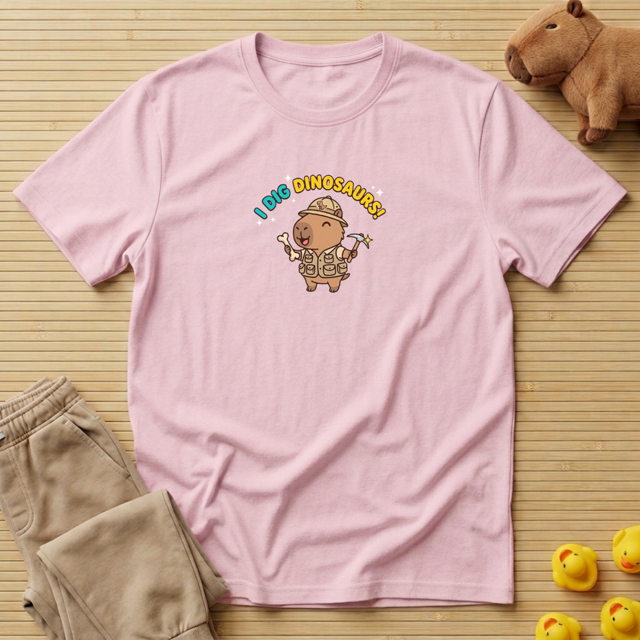 Capybara I Dig Dinosaurs! T-shirt