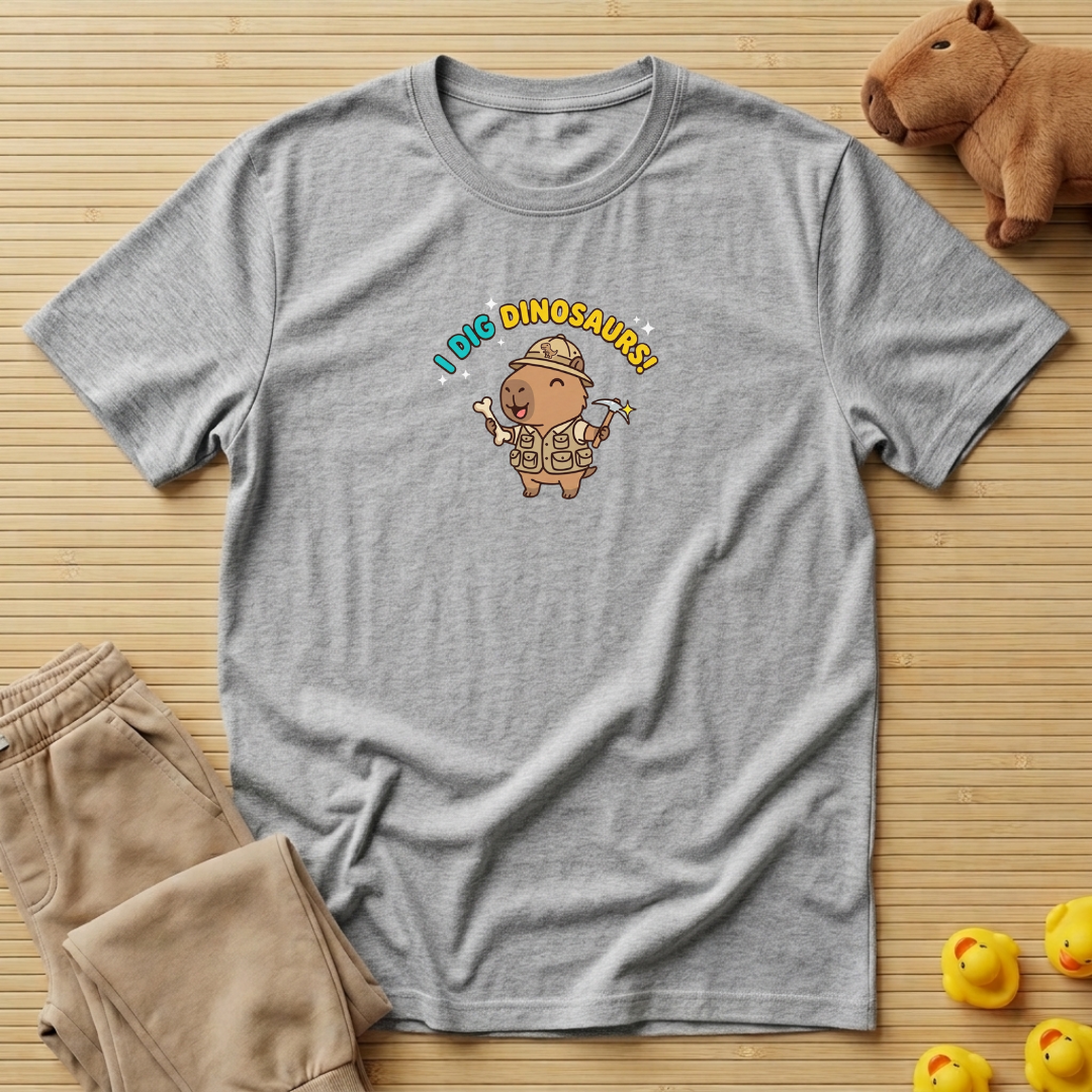Capybara I Dig Dinosaurs! T-shirt