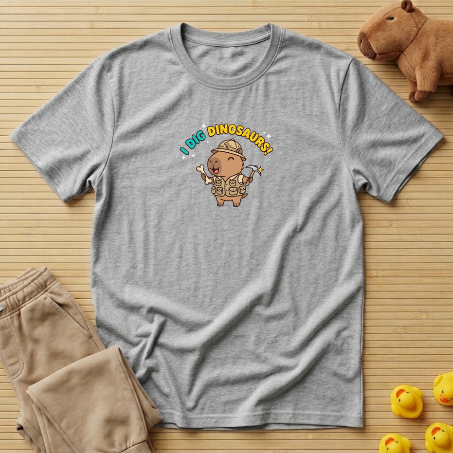 Capybara I Dig Dinosaurs! T-shirt