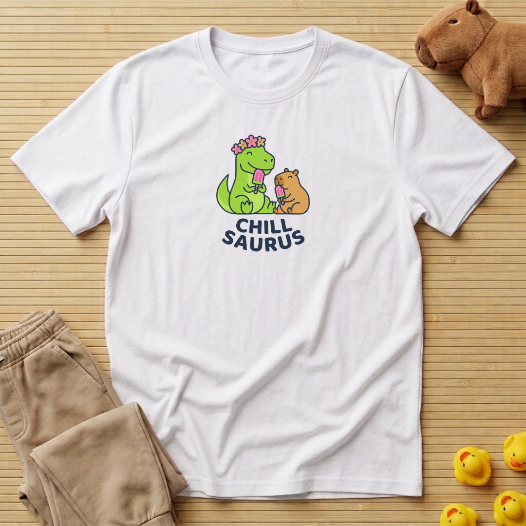 Capybara Chill Saurus Dino T-shirt