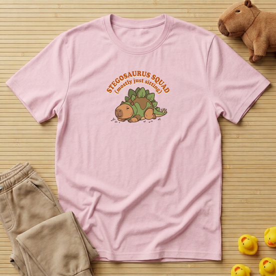Capybara Stegosaurus Squad Mostly Just Sitting T-Shirt