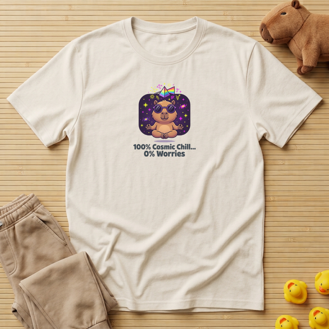 Capybara 100% Cosmic Chill 0% Worries T-shirt