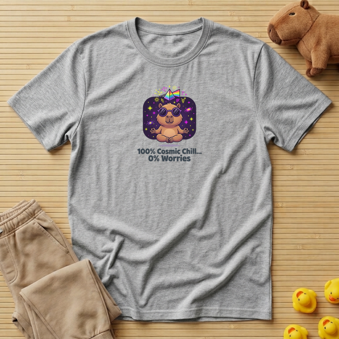 Capybara 100% Cosmic Chill 0% Worries T-shirt