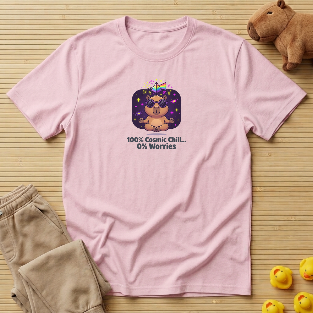 Capybara 100% Cosmic Chill 0% Worries T-shirt