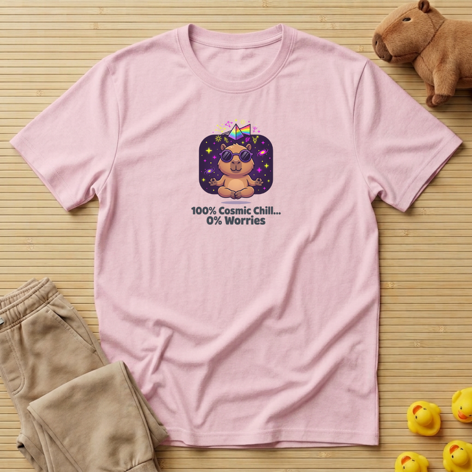 Capybara 100% Cosmic Chill 0% Worries T-shirt