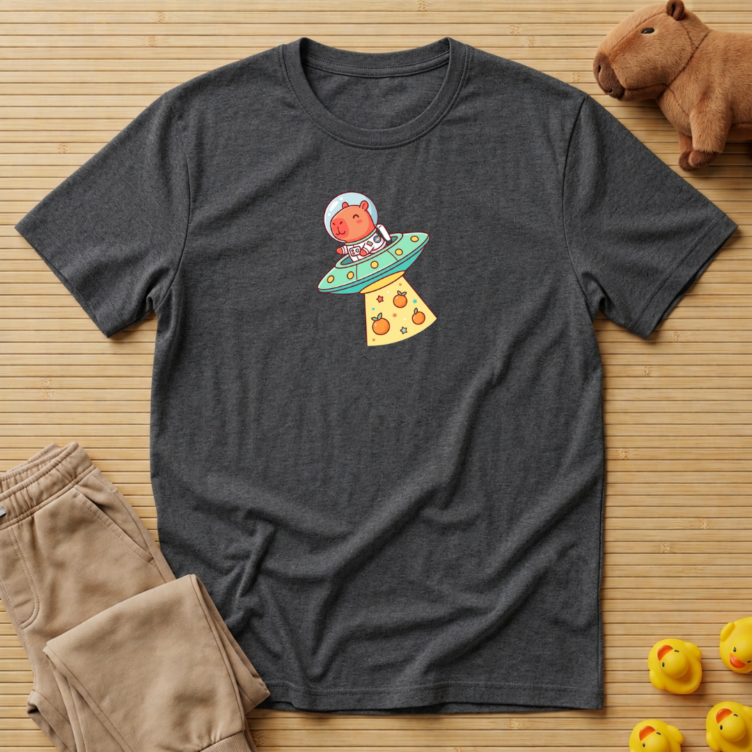 Capybara Space Orange T-shirt