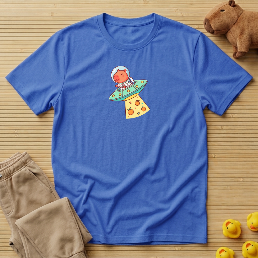 Capybara Space Orange T-shirt
