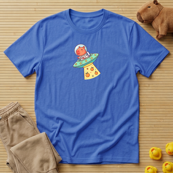 Capybara Space Orange T-shirt
