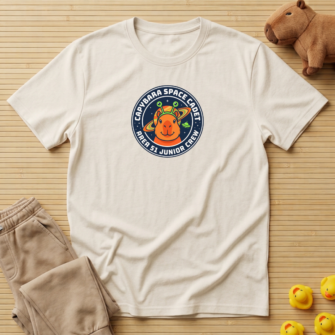 Capybara Space Cadet Area 51 Junior Crew T-shirt