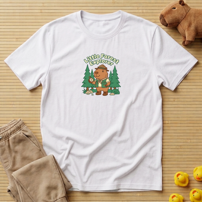 Capybara Little Forest Explorer T-shirt