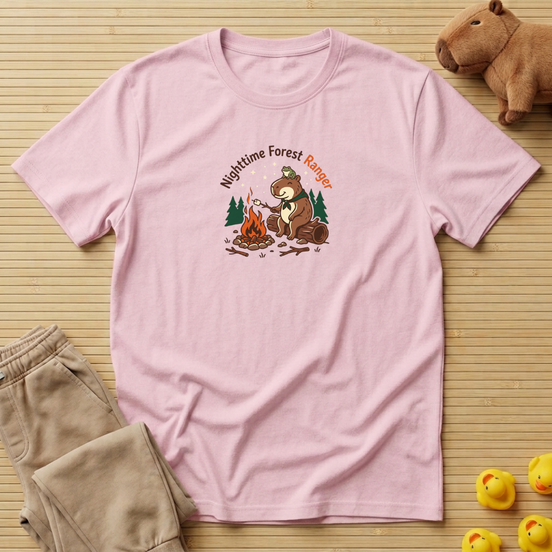 Capybara Nighttime Forest Ranger T-Shirt