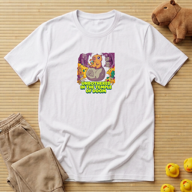 Capybara Unbothered In The Temple Of Doom T-Shirt