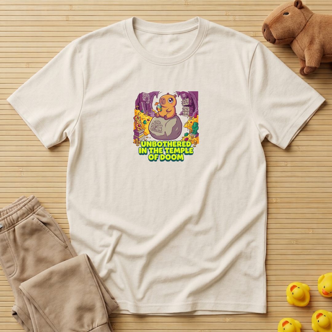 Capybara Unbothered In The Temple Of Doom T-Shirt