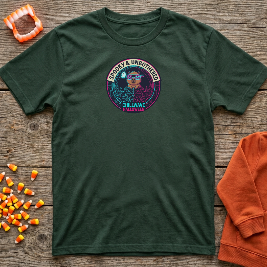 Spooky & Unbothered Chillwave Halloween Capy T-Shirt